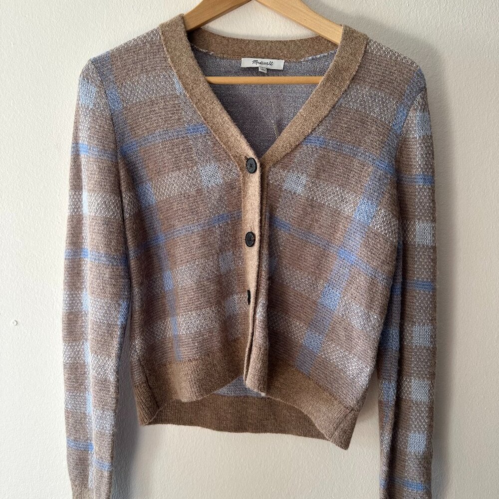 Women's Wool Blend Cardigan by Madewell - Light Brown and Blue - Size Small NWT